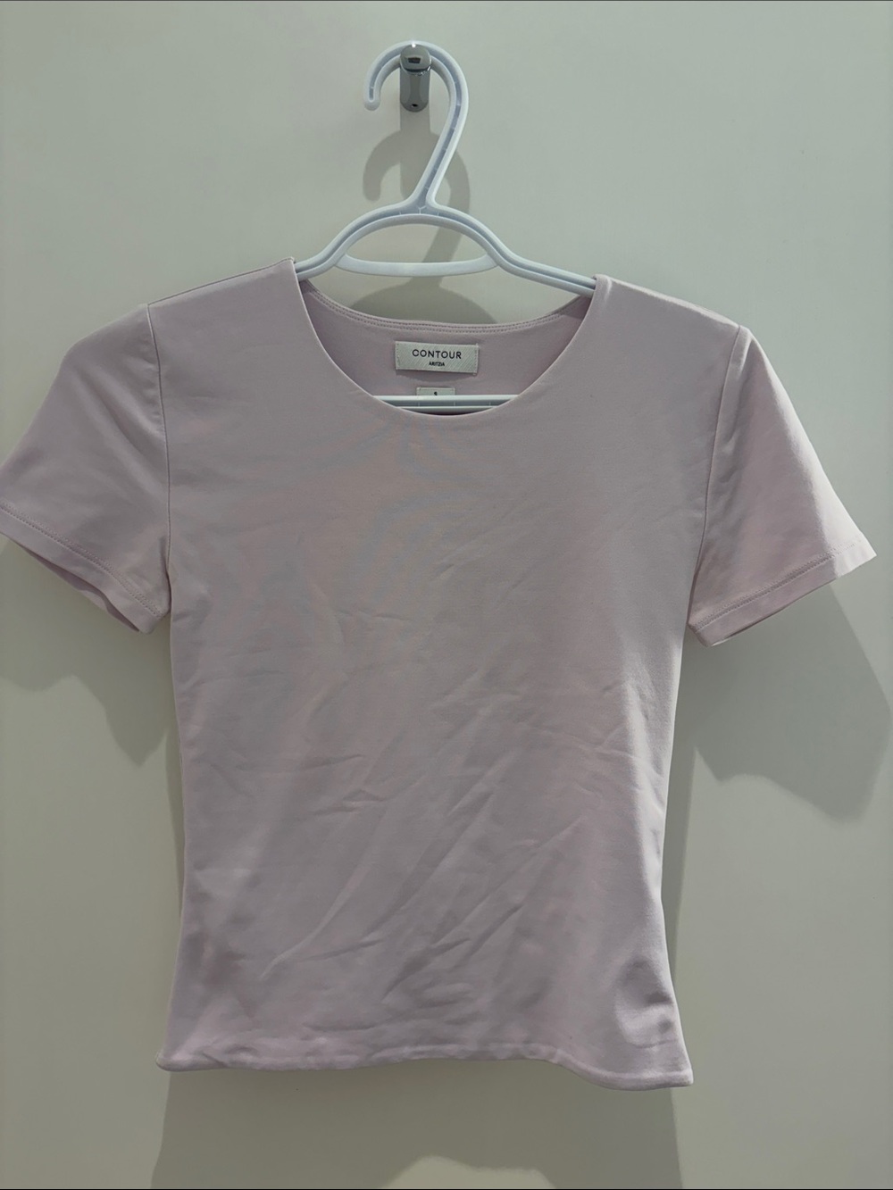 Aritzia Contour Short Sleeve Marvel Top Pink